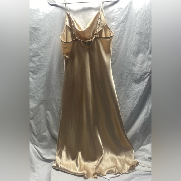 Vtg Bebe Slip Dress Womens M Midi Drape Neckline Satin 90s Grunge Y2K whimsy - Picture 9 of 11